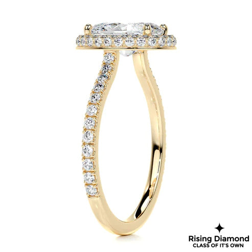 4.8 Ct Oval Cut Colorless Moissanite Halo Engagement Ring