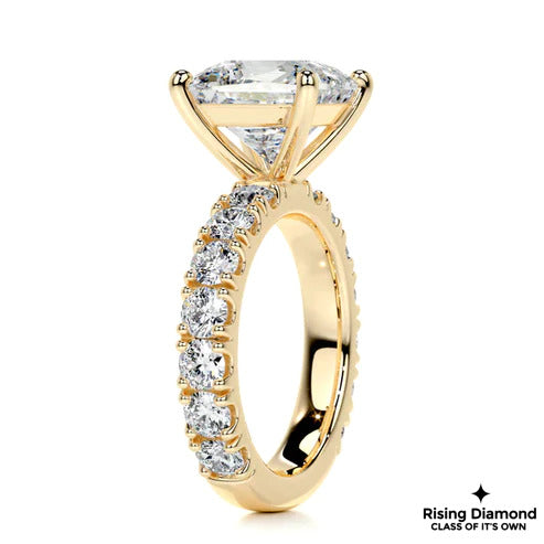 4.9 Ct Princess Cut Colorless Moissanite Engagement Ring