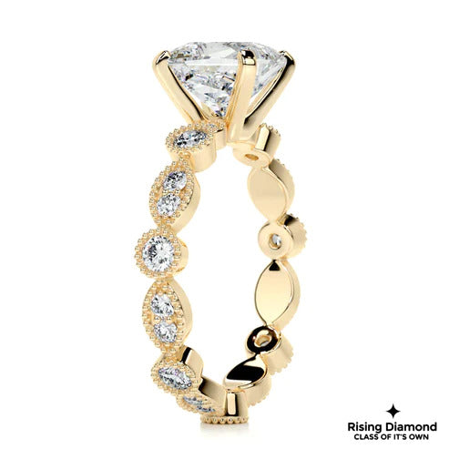 2.8 Ct Princess Cut Colorless Moissanite Engagement Ring