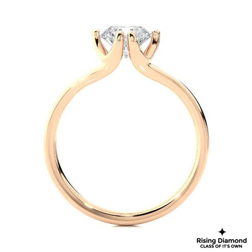 1.00 Ct Round Cut D-VS Lab Grown Diamond Gold Solitaire Engagement Ring