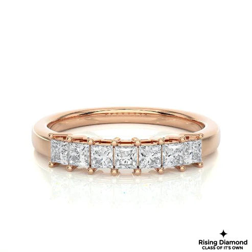 0.35 CTW Princess Cut Colorless Moissanite Wedding Band