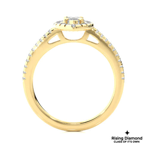 3.01 CT Marquise Cut Colorless Moissanite Halo Engagement Ring