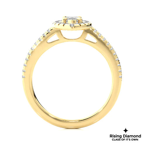 1.02 CT Marquise Cut F/VS1 Lab Grown Diamond Halo Ring