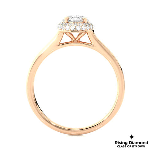 1.02 CT Round E/VS2 Lab Grown Diamond Halo Engagement Ring