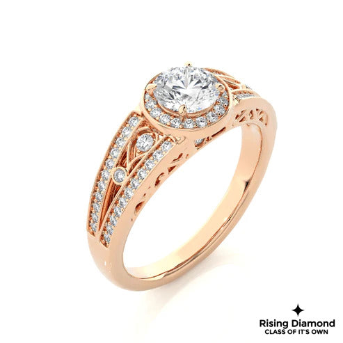 1.0 Ct Round Cut E-VS Lab Grown Diamond Engagement Ring