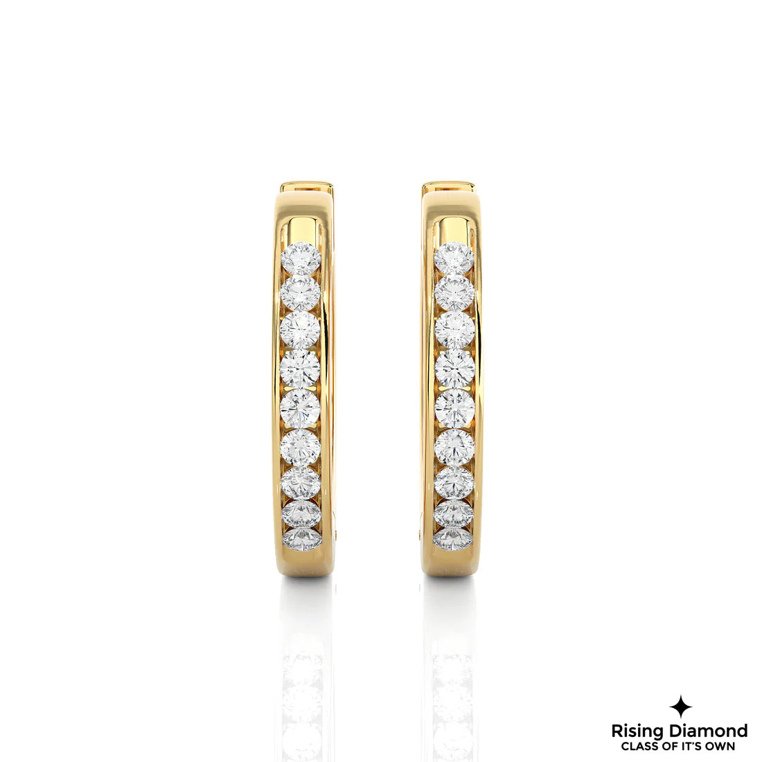 0.52 CTW Round Cut Lab Grown Diamond EF/VS Hoop Earring
