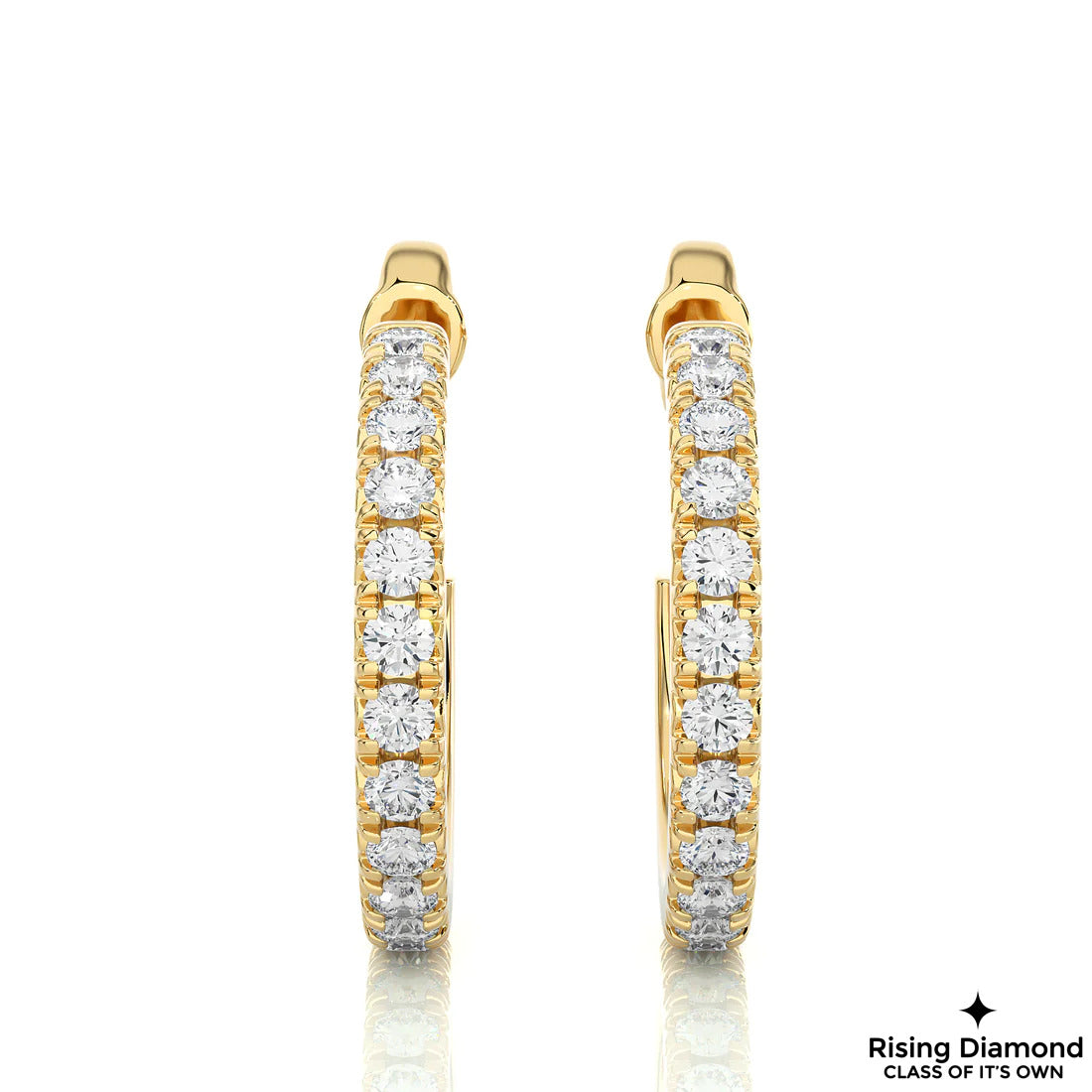 1.4 TCW Round Cut Lab Grown Diamond Gold Earring