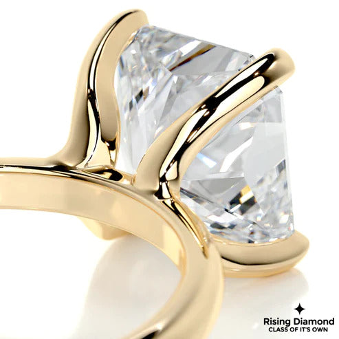3.42 Ct Radiant Cut Colorless Moissanite Engagement Ring