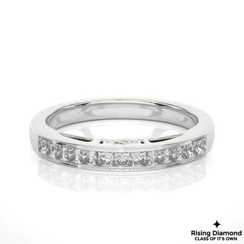 0.25 CTW Princess Cut Colorless Moissanite Wedding Band