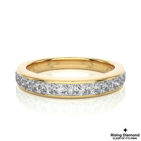 0.45 CTW Princess Cut Colorless Moissanite Wedding Band