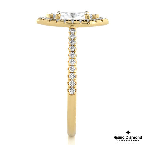 1.02 Ct Marquise Cut F-VS1 Lab Grown Diamond Engagement Ring