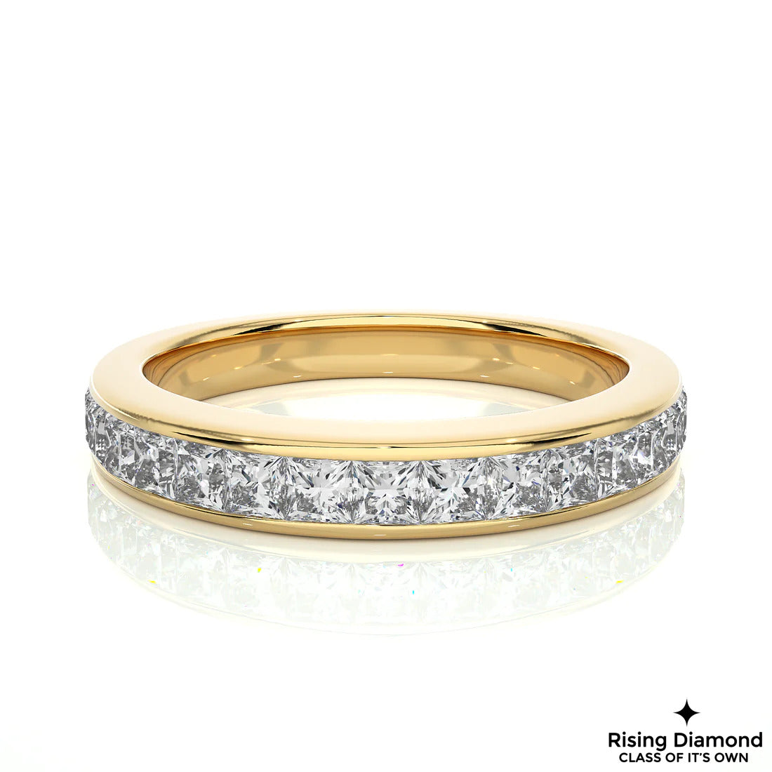 0.35 CTW Princess Cut Colorless Moissanite Wedding Band