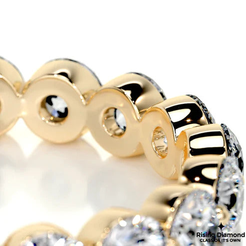 2.09 CTW Round Cut Colorless Moissanite Bubble Prong Wedding Band