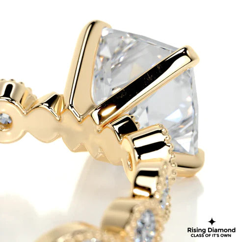 2.8 Ct Princess Cut Colorless Moissanite Engagement Ring