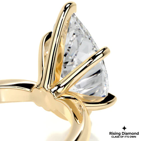 3.91 Ct Pear Cut Colorless Moissanite Solitaire Ring