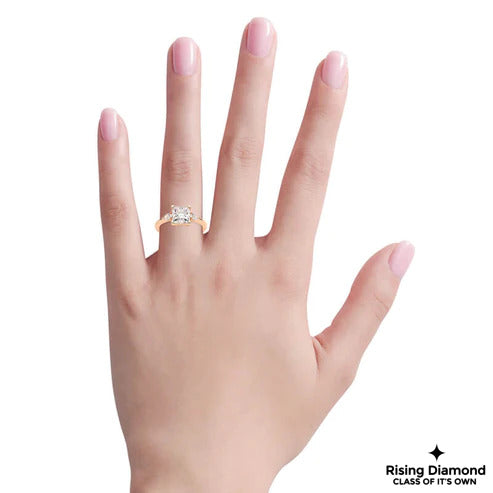 1.02 CT E/VS2 Princess Cut Lab Grown Diamond Three Stone Ring