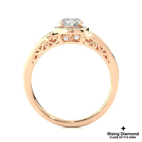 1.0 Ct Round Cut E-VS Lab Grown Diamond Engagement Ring
