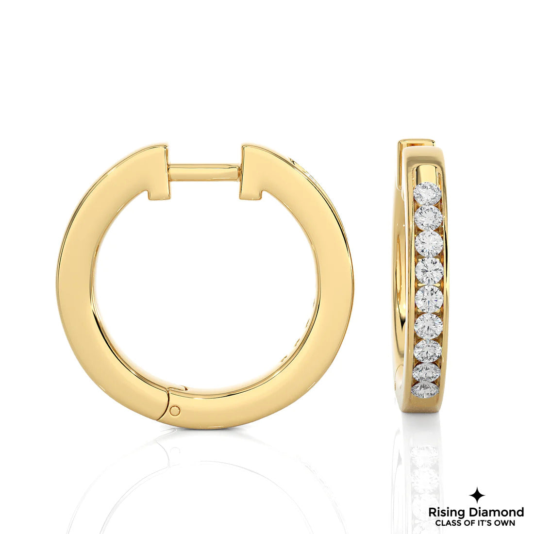 0.52 CTW Round Cut Lab Grown Diamond EF/VS Hoop Earring