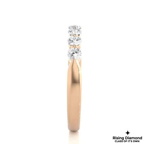 0.25 Ct Round Cut Colorless Moissanite Gold Wedding Band