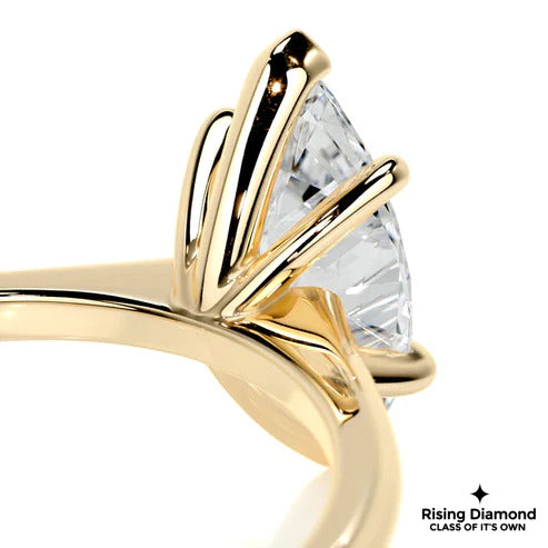 3.8 Ct Marquise Cut Colorless Moissanite Solitaire Ring