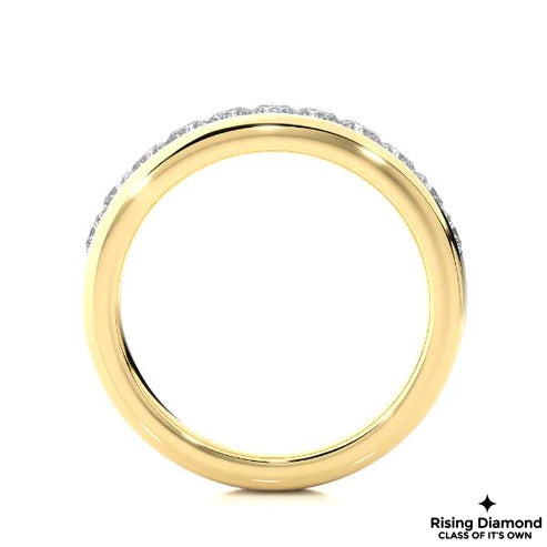 0.38 Ct Princess Cut Colorless Moissanite Gold Wedding Band
