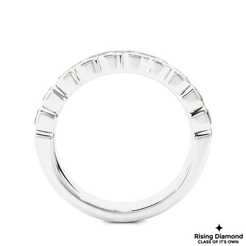 2.02 CTW Round Cut Colorless Moissanite Half Eternity Band