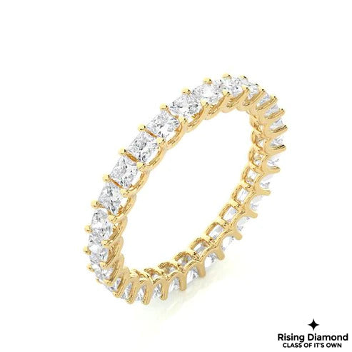 0.82 CTW Princess Cut Colorless Moissanite Wedding Band