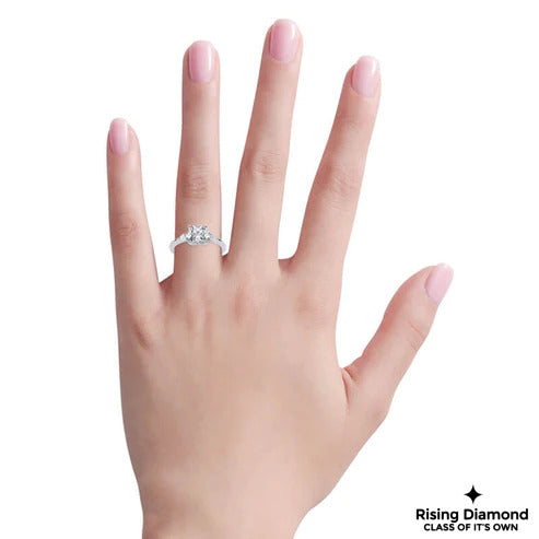 1.0 Ct Cushion F/VS1 Lab Grown Diamond Three Stone Ring