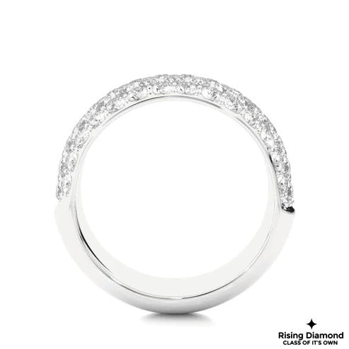 1.25 TCW Round Cut Colorless Moissanite Gold Wedding Band