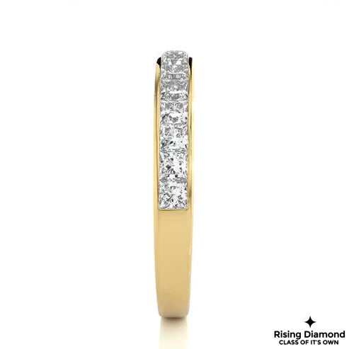 0.45 CTW Princess Cut Colorless Moissanite Wedding Band