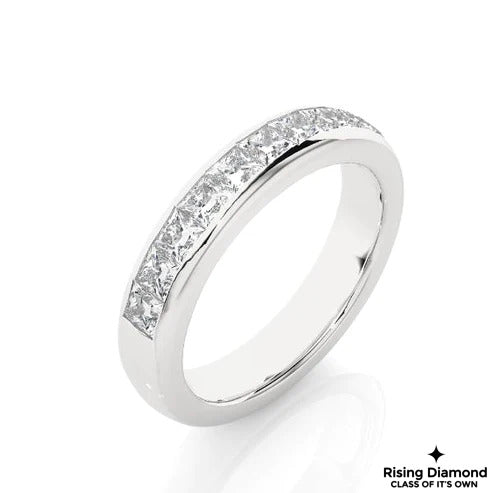 0.30 Princess Colorless Moissanite Wedding Band