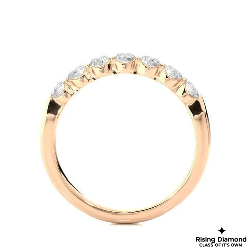 0.25 Ct Round Cut Colorless Moissanite Gold Wedding Band