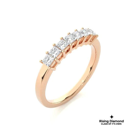 0.35 CTW Princess Cut Colorless Moissanite Wedding Band