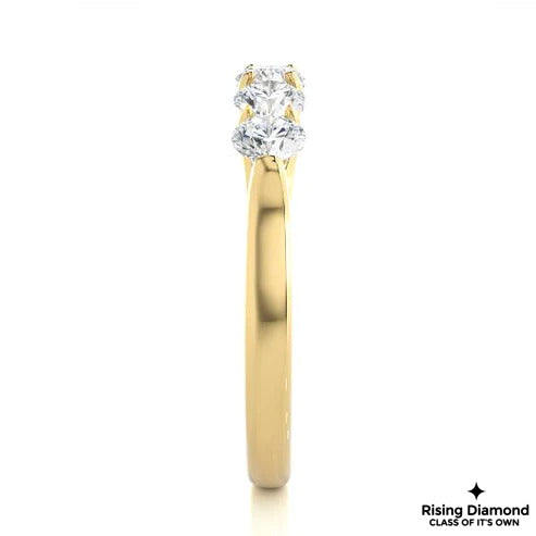 1.5 CTW Round Cut Colorless Moissanite Five Stone Band
