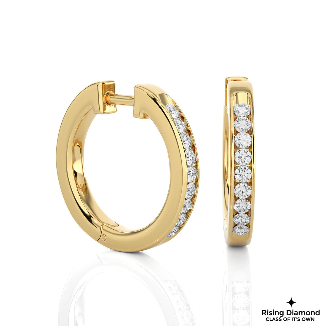0.52 CTW Round Cut Lab Grown Diamond EF/VS Hoop Earring