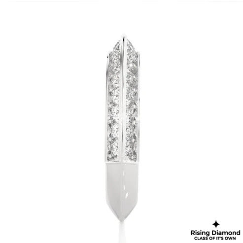 0.66 CTW Round Cut Colorless Moissanite Knife Edge Shank Band