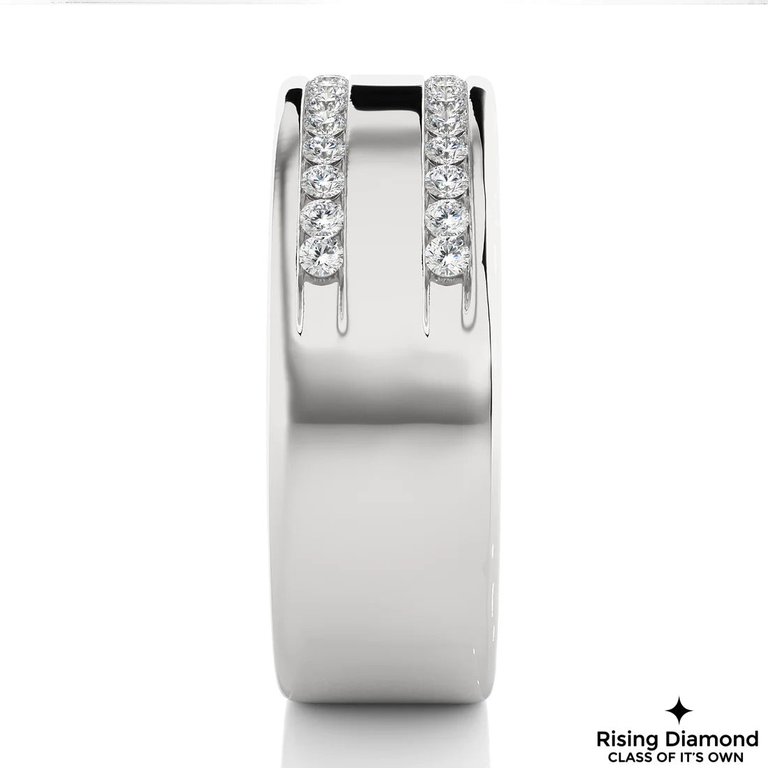 0.75 CTW Round Cut Colorless Moissanite Wedding Band