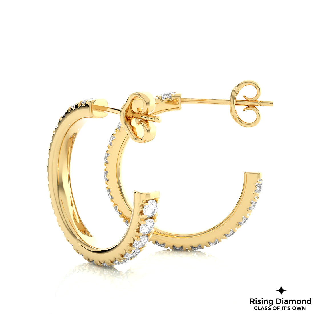 1.4 TCW Round Cut Lab Grown Diamond Gold Earring