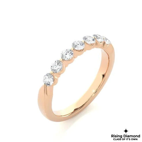 0.25 Ct Round Cut Colorless Moissanite Gold Wedding Band