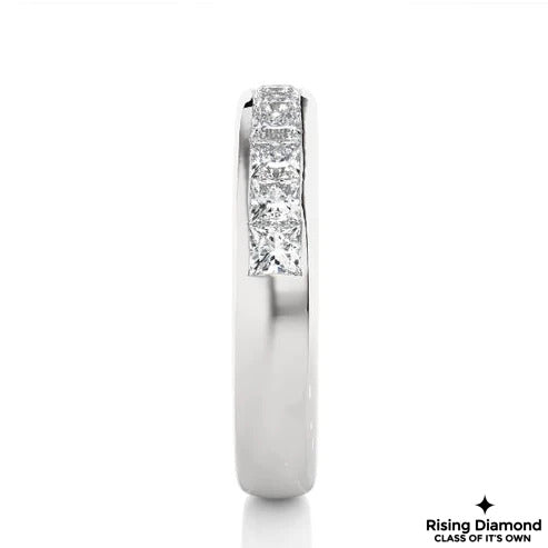 0.30 Princess Colorless Moissanite Wedding Band