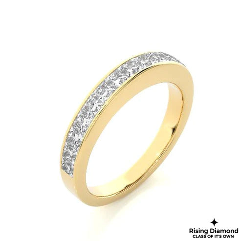 0.45 CTW Princess Cut Colorless Moissanite Wedding Band