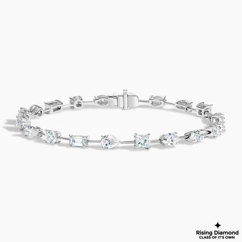 3.1 CTW Multiple Cut Moissanite Tennis Bracelet