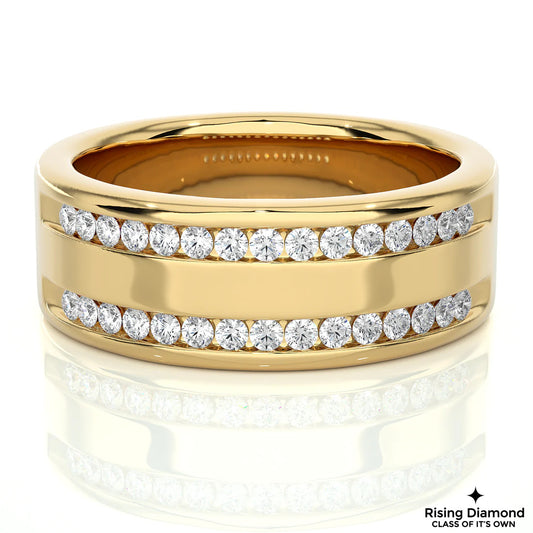 0.75 CTW Round Cut FG/VS Lab Grown Diamond Men's Wedding Band