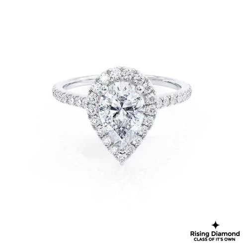 1.05 Ct Pear Cut G-VS2 Lab Grown Diamond Engagement Ring