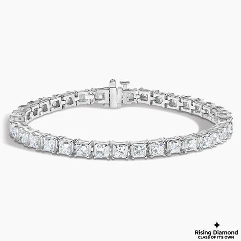 13.95 CTW Princess Cut Colorless Moissanite Tennis Bracelet