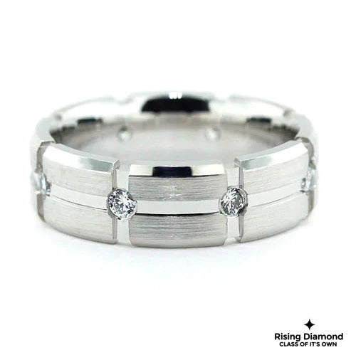 0.31 TCW Round Cut FG-VS Lab Grown Diamond Gold Wedding Band