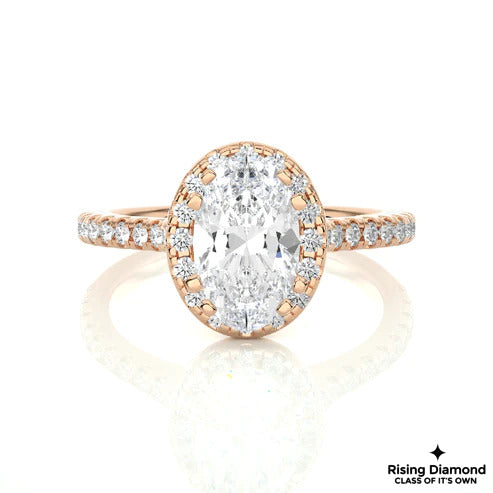 1.05 Ct Oval Cut E-VS1 Lab Grown Diamond Engagement Ring