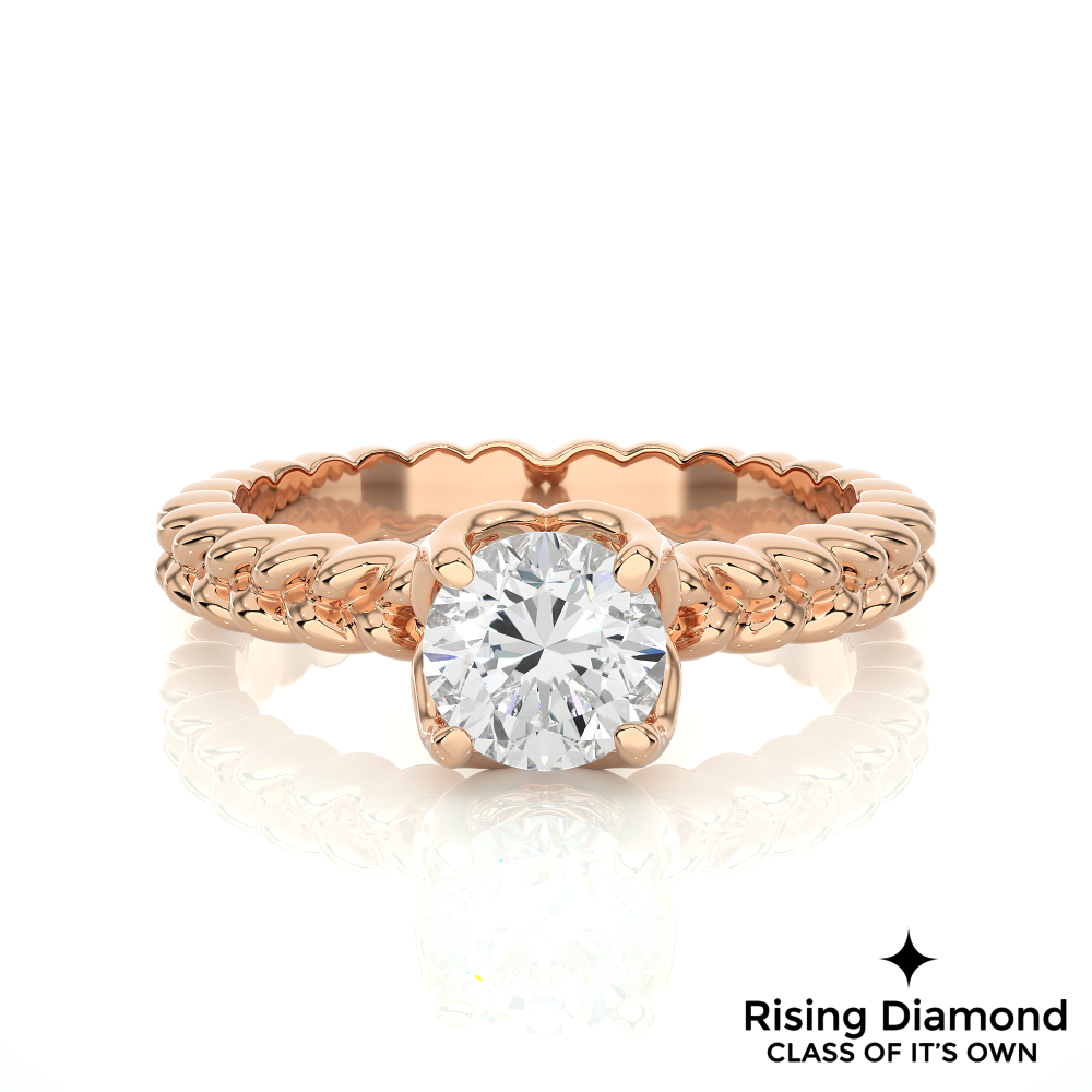 1.04 Ct Round Cut Colorless Moissanite Solitaire Engagement Ring