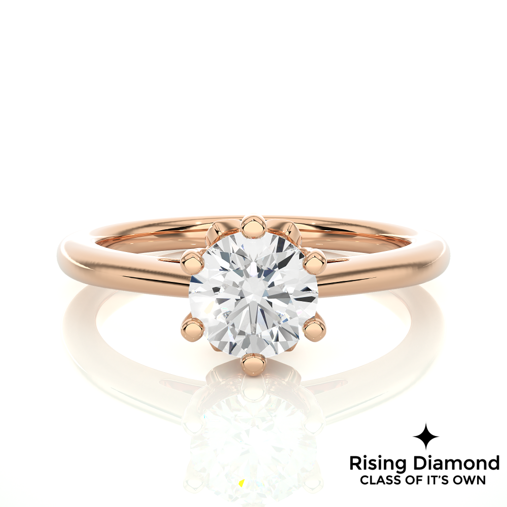 1.55 Ct Round Cut E-VS2 Lab Grown Diamond Solitaire Engagement Ring