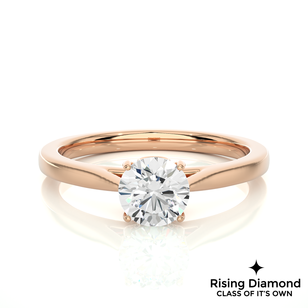 1.23 Ct Round Cut D-VS2 Lab Grown Diamond Prong Engagement Ring